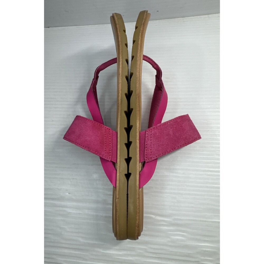 SOREL Woman’s Ella II Easy Flip T-Strap Sandals Thongs Fuchsia Fizz Sea Salt 11 - Picture 7 of 9